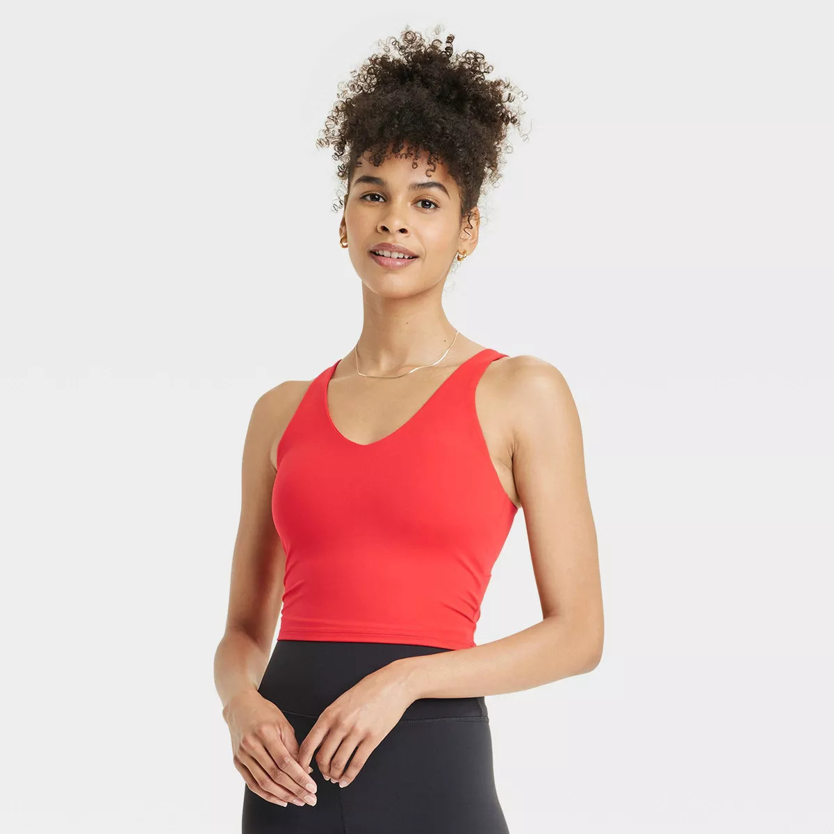 Women's Flex Light Support V-Neck Cropped Sports Bra - All In Motion™ | Target