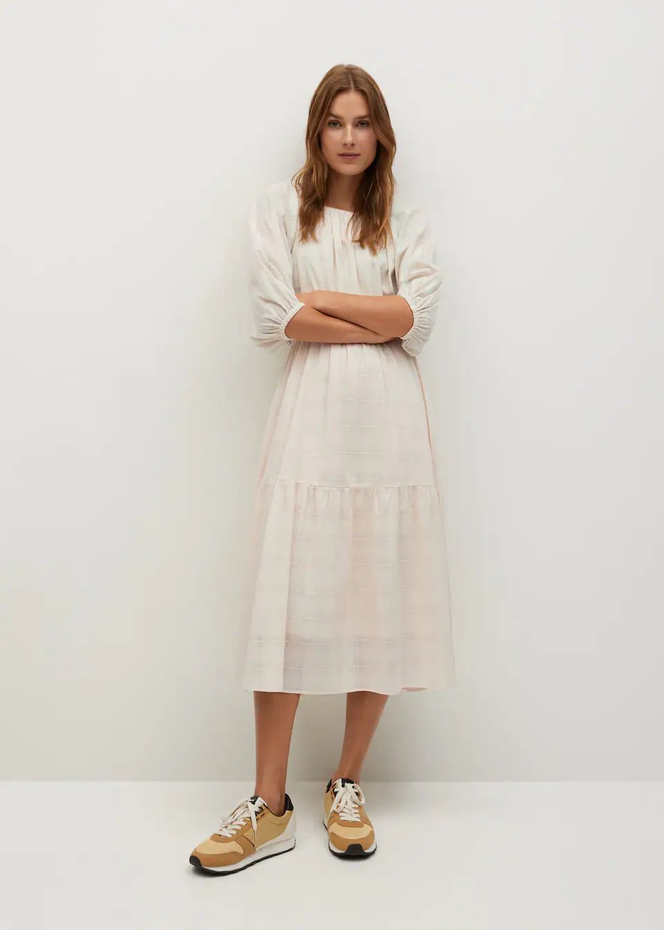 Textured cotton-blend dress | MANGO (US)