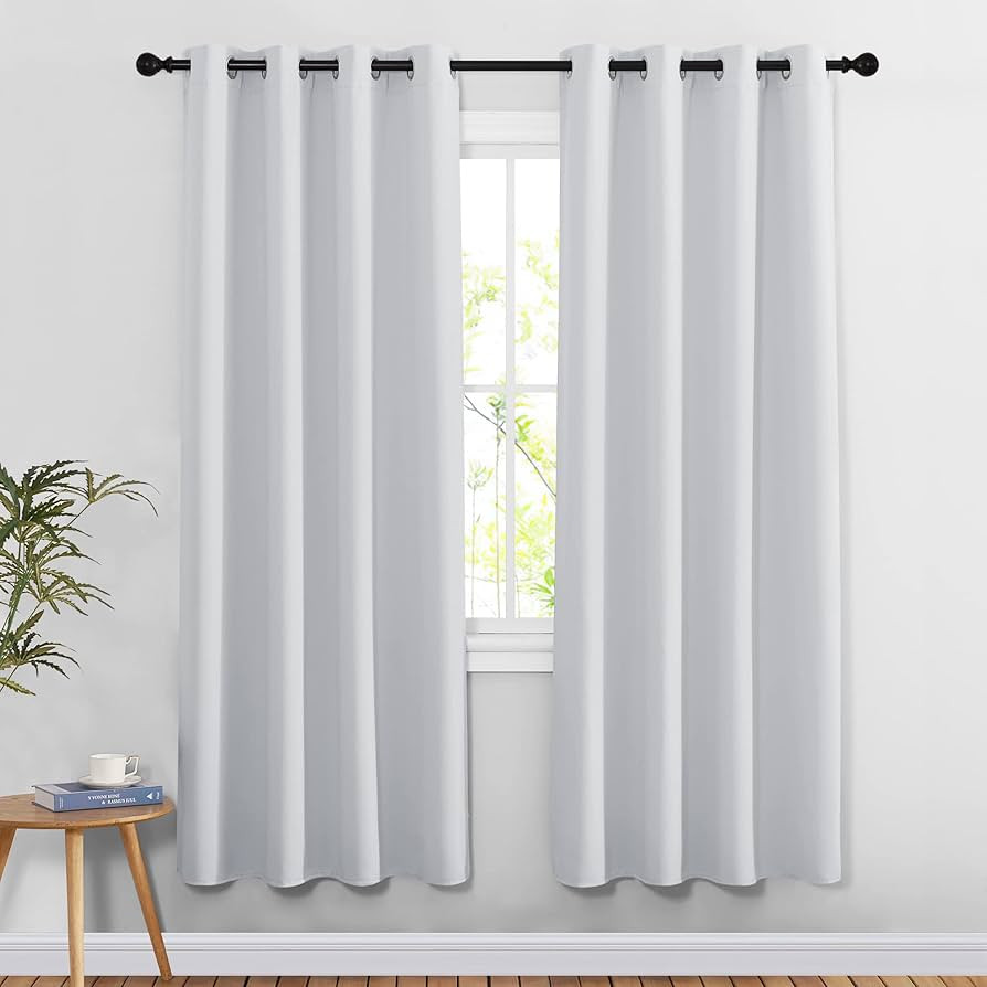 NICETOWN Room Darkening Greyish White Curtains for Bedroom - Grommet Privacy Light & Sound Reduci... | Amazon (US)