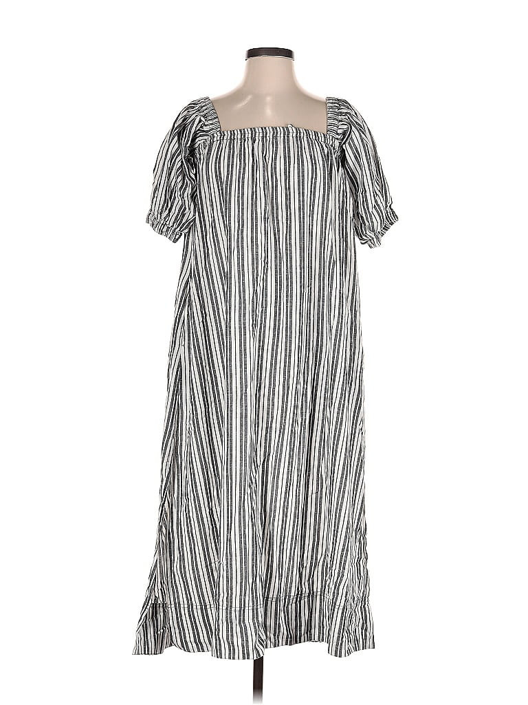 Apiece Apart Casual Dress: Gray Stripes Dresses - Used - Size X-Small | ThredUp