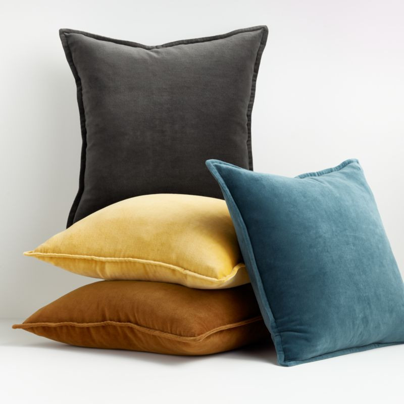 Brenner 20" Velvet Pillows | Crate and Barrel | Crate & Barrel