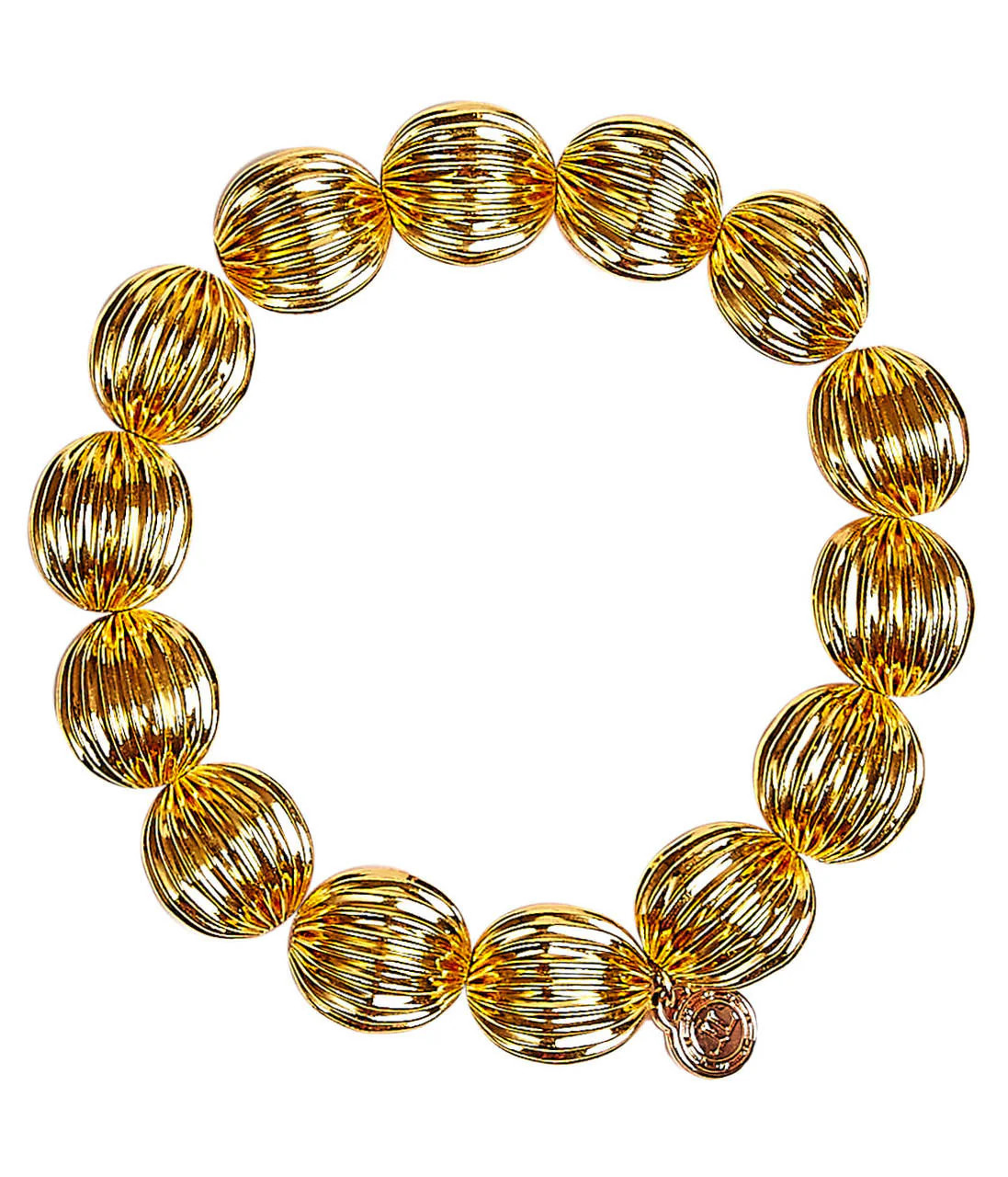 Parker Shiny Gold Ribbed Bead Style Bracelet | Lisi Lerch | Lisi Lerch Inc