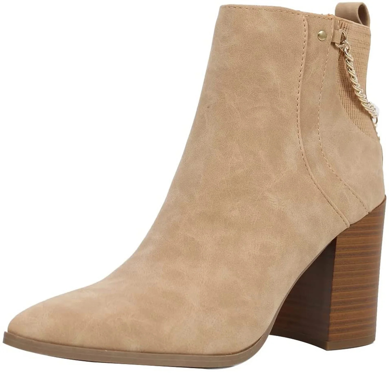 Soda Women Ankle Boots Elastic Side Zipper Zip-Up Chain Booties Block Heel Pointy Toe DAMIA-S Whe... | Walmart (US)