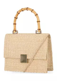 Jessica McClintock Keeko - Straw with Bamboo Handle Bag | Belk