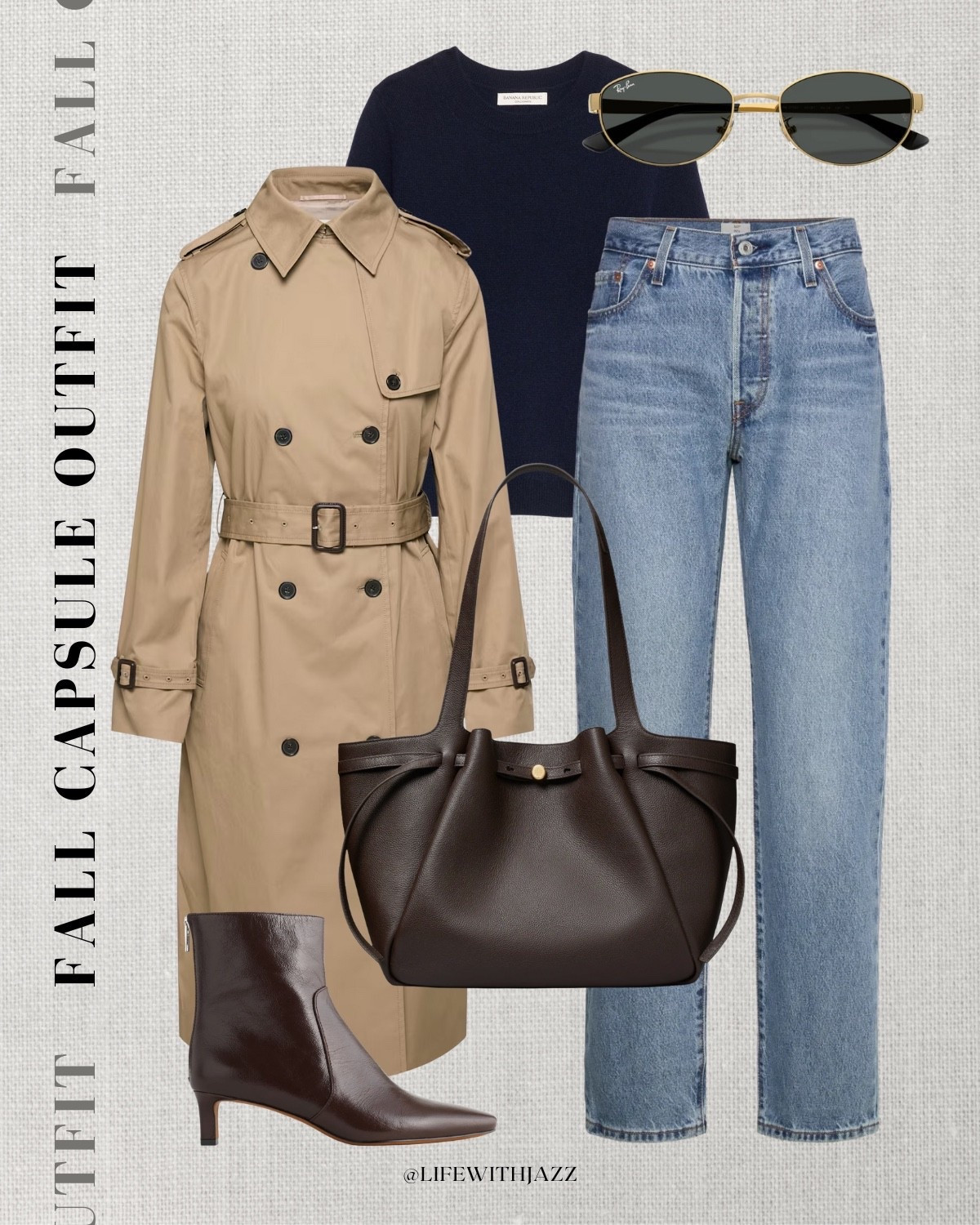 fall capsule outfit 

fall style/ smart casual / trench coat / cashmere tee / relaxed jeans / boots / elevated tote bag / tory burch / fc25 

 

#LTKStyleTip #LTKSeasonal