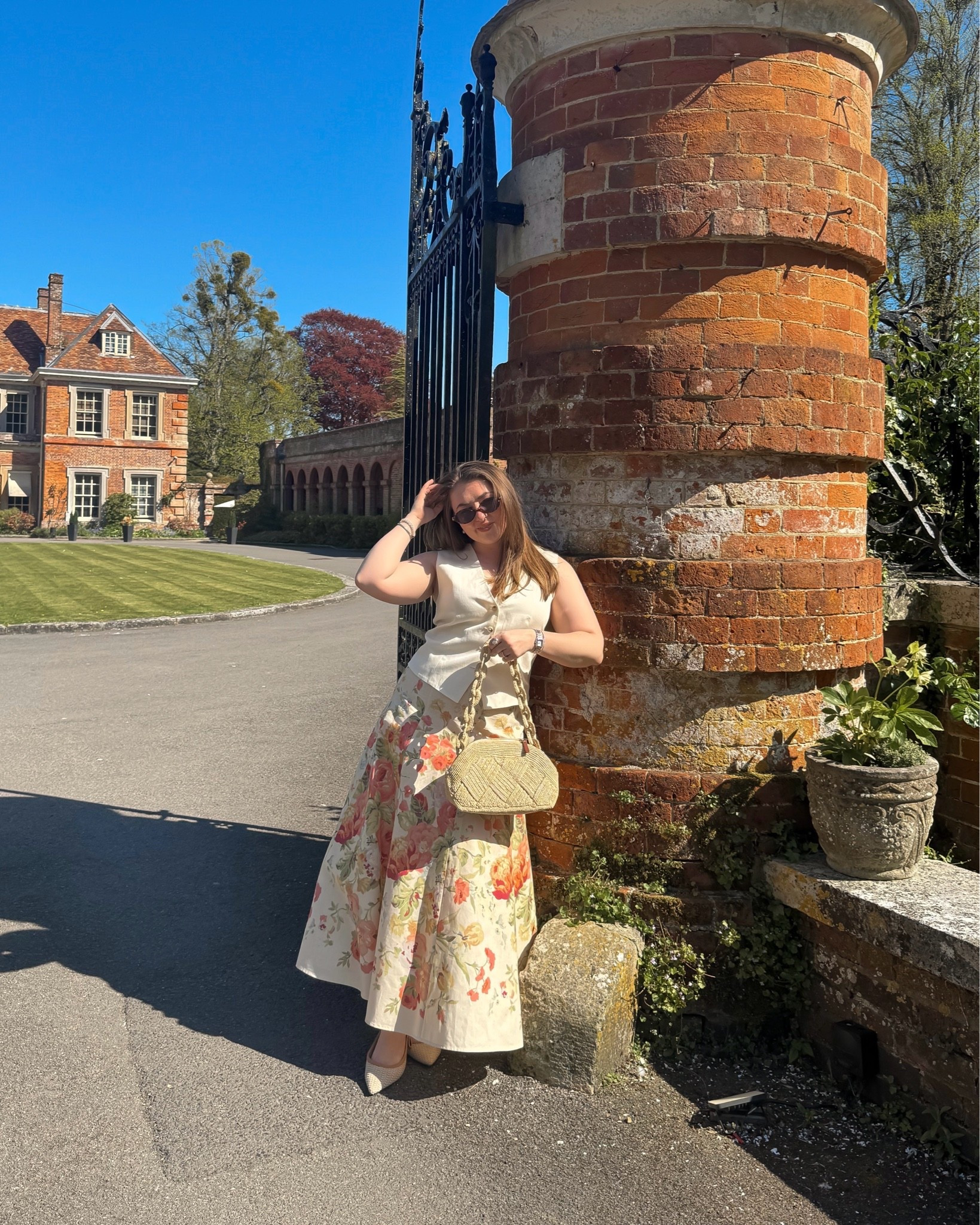 Sezane floral skirt