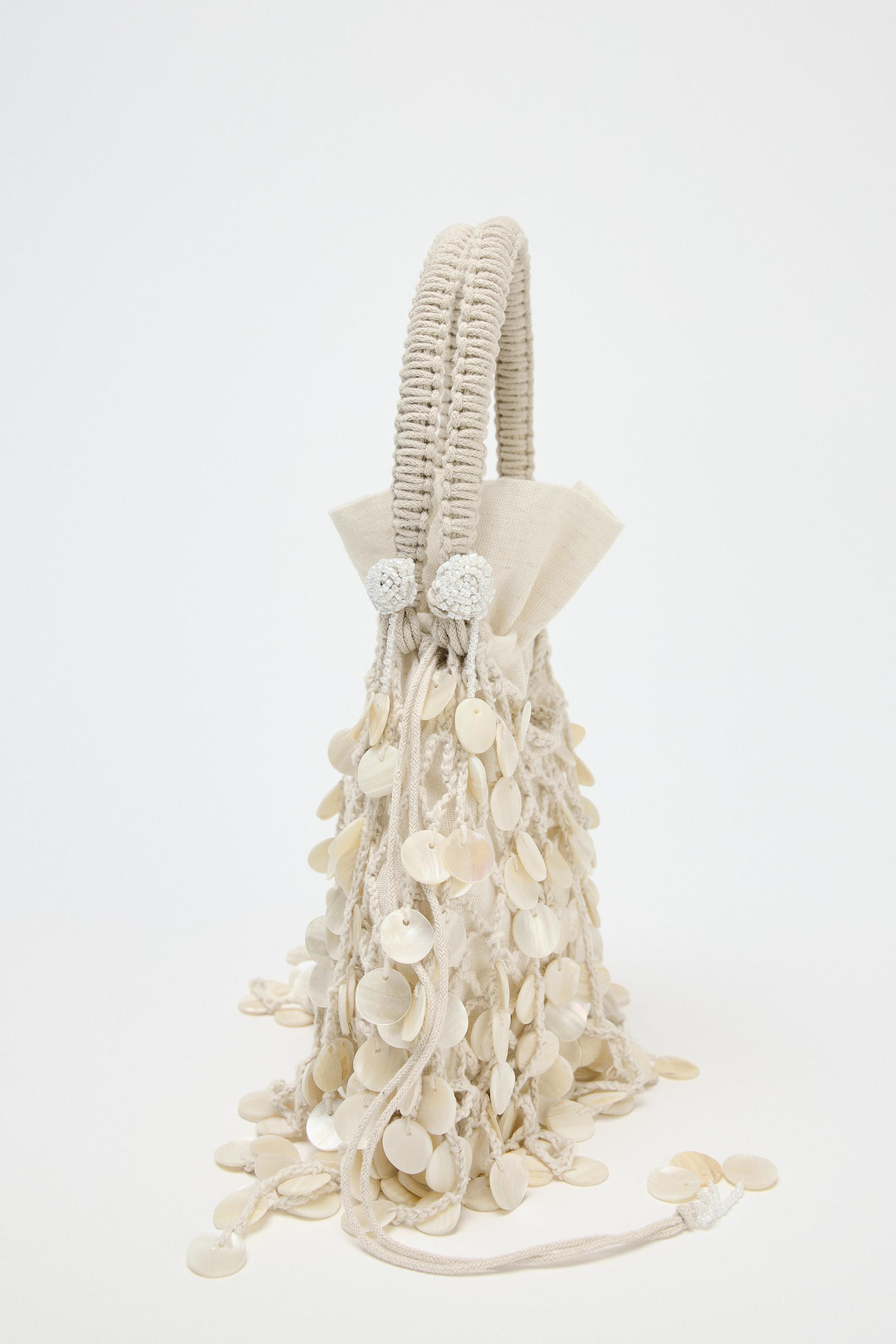 PEARLESCENT APPLIQUÉ HANDBAG | Zara UK