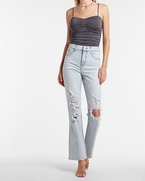 Body Contour Double Layer Ruched Thong Bodysuit | Express