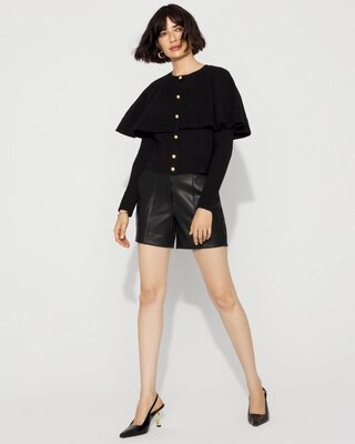 High Rise Faux Leather Tailored Shorts | White House Black Market