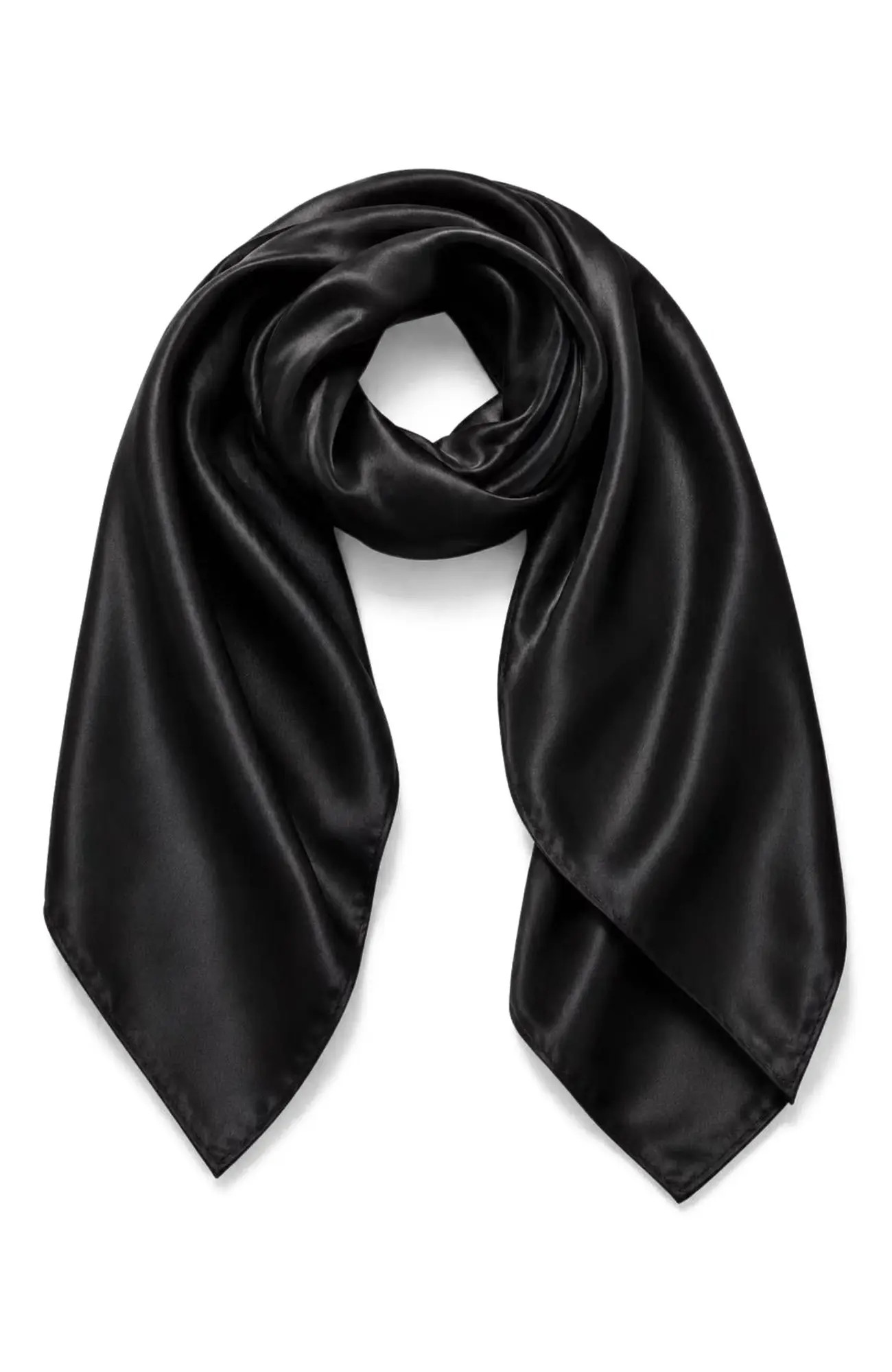 SILKSILKY Pure Silk Classic Elegant Square Scarf in Darkblue at Nordstrom | Nordstrom