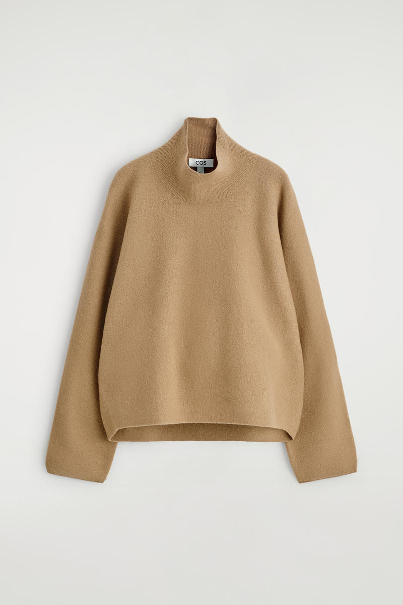 Boiled-Wool Funnel-Neck Sweater | COS (US)