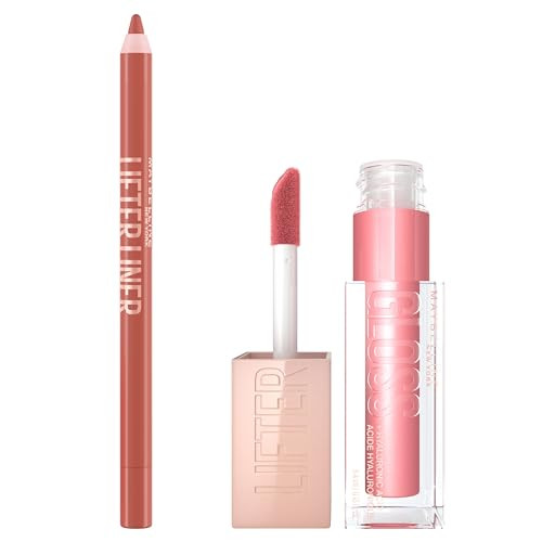 Maybelline Lifter Gloss and Lifter Liner Bundle, Lip Gloss and Lip Liner in Shades Silk and Out Of Line, Pack of 2 | Amazon (US)