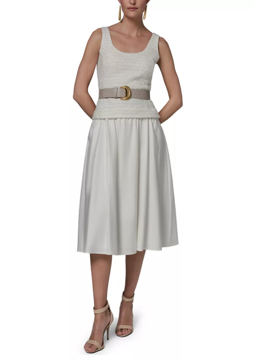 Women's Scoop Neck Mixed Media Dress | Belk