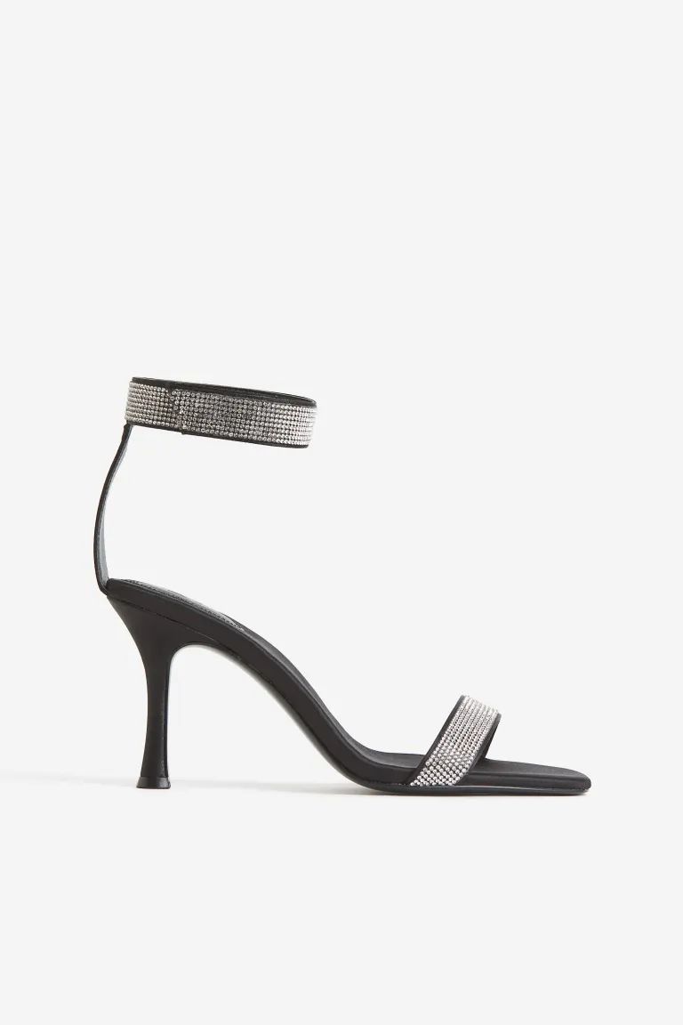 Rhinestone-embellished Heeled Sandals | H&M (US + CA)