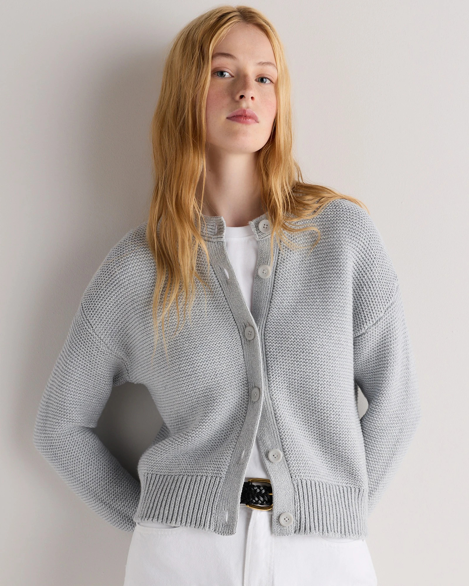 Organic Cotton Textured Chunky Cardigan | Quince
