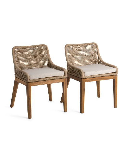 Set Of 2 Woven Rope Dining Chairs | TJ Maxx