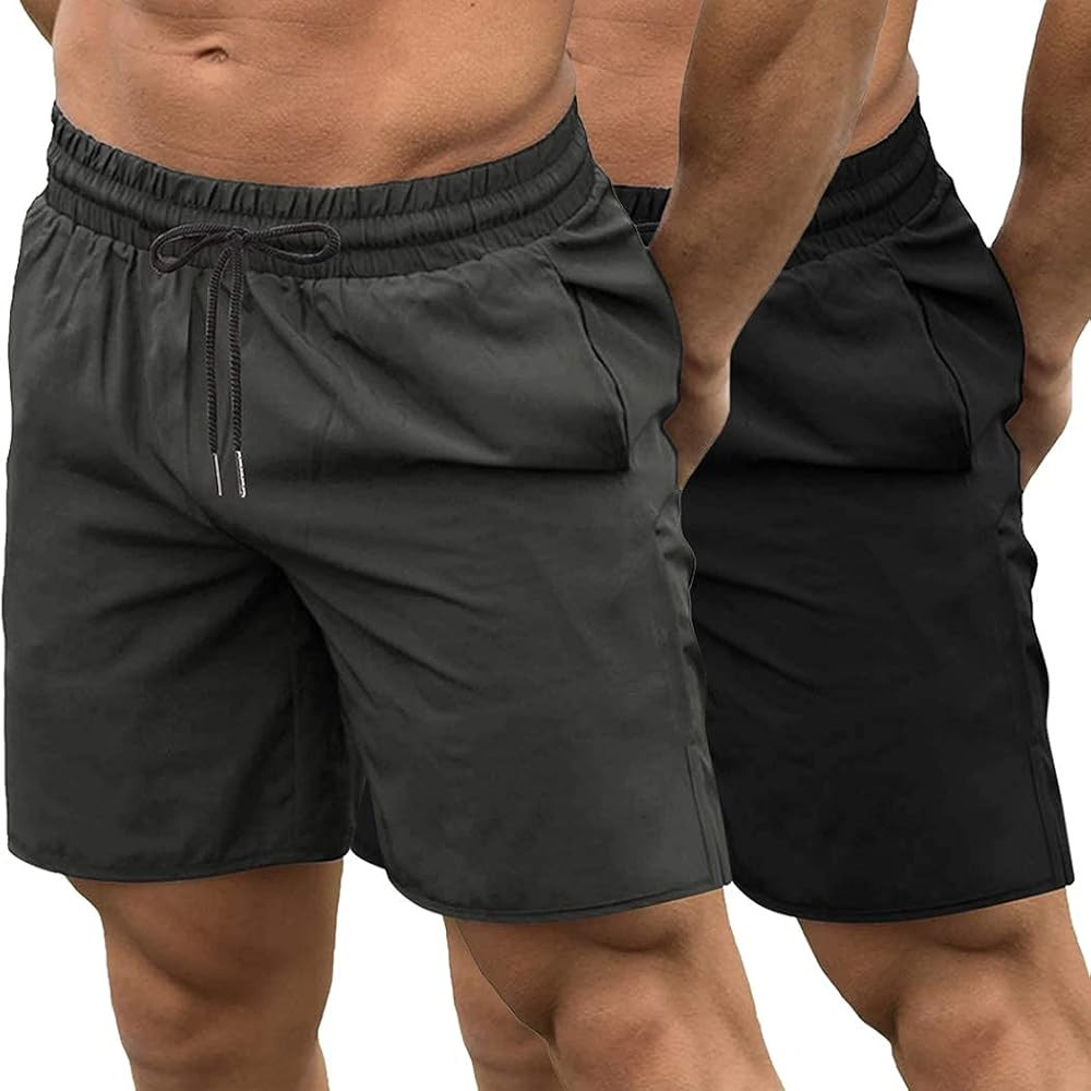 COOFANDY Men's 2 Pack Gym Workout Shorts 7 Inch Quick Dry Athletic Shorts Lightweight Running Sho... | Amazon (US)