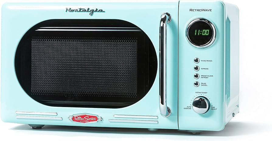 Nostalgia Retro Compact Countertop Microwave Oven - 0.7 Cu. Ft. - 700-Watts with LED Digital Disp... | Amazon (US)