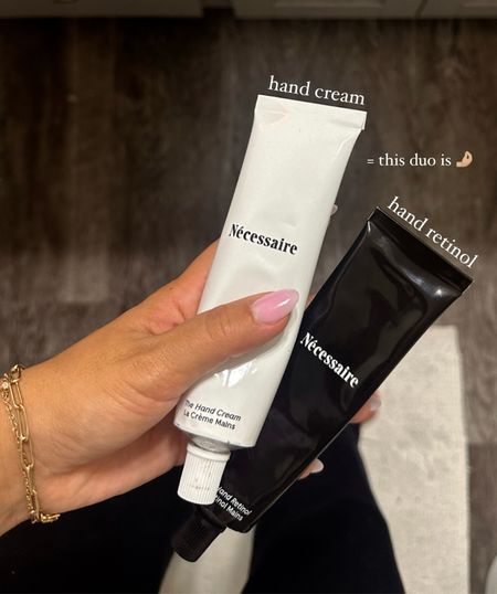 The Hand Duo by Necessarie is a Day-Night system for younger-looking hands. The Hand Retinol is a 0.25% Pure Retinol repair serum to help treat and prevent crepiness, wrinkles, spots and brittle cuticles. The Hand Cream is a Multi-Ceramide barrier treatment to help reverse dryness, treat loss of volume and recover brittle cuticles. The Hand Cream is ideal for day. The Hand Retinol is ideal for night. Dermatologist-Tested. Hypoallergenic. Non-Comedogenic. Fragrance-Free. An amazing holiday gift idea for a beauty lover! 

#LTKHolidaySale #LTKGiftGuide #LTKbeauty