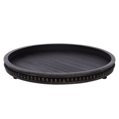 The Lakeside Collection Beaded Wood Round Serving Trays - Round Tray | Target