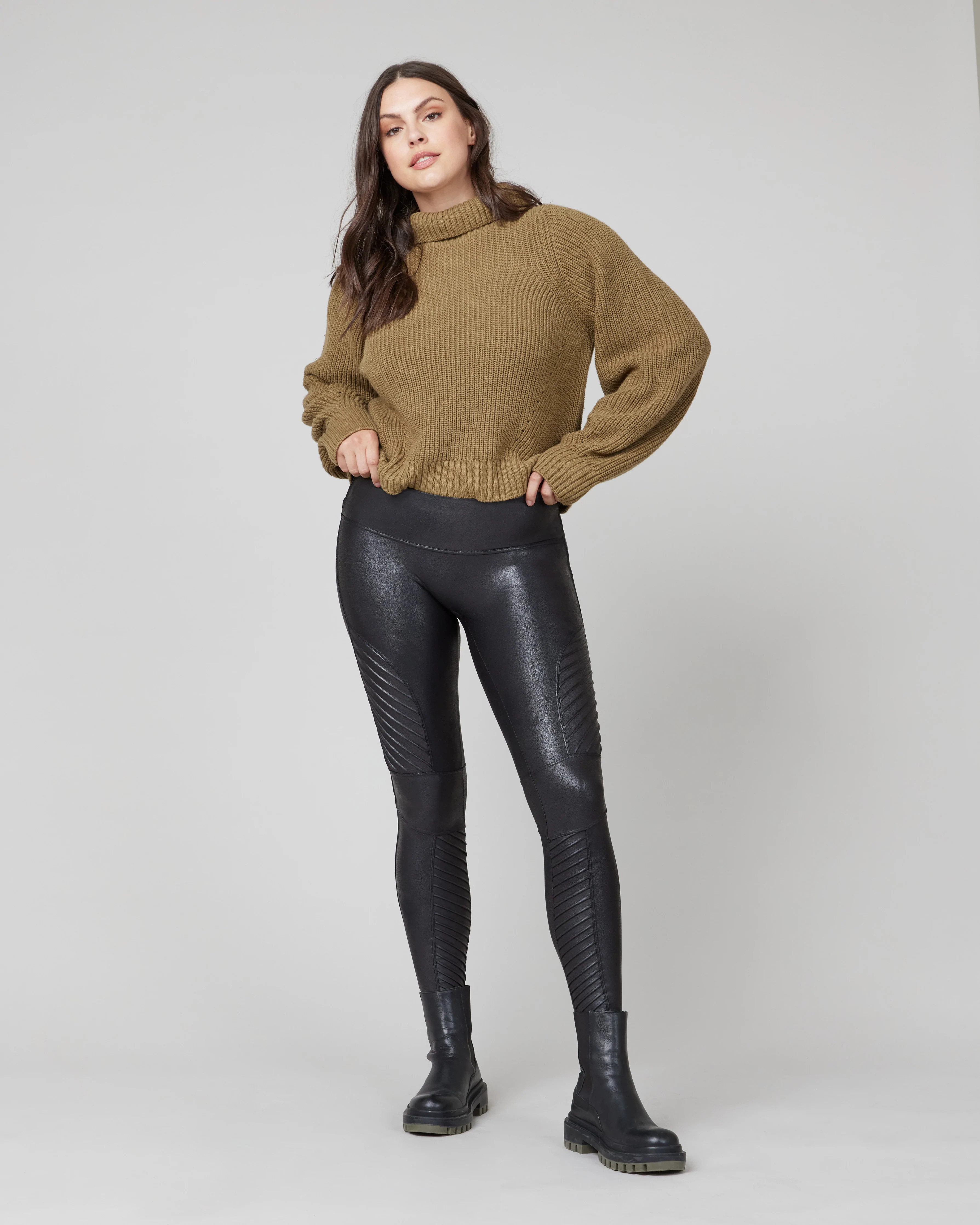 US - Faux Leather Moto Leggings | Spanx