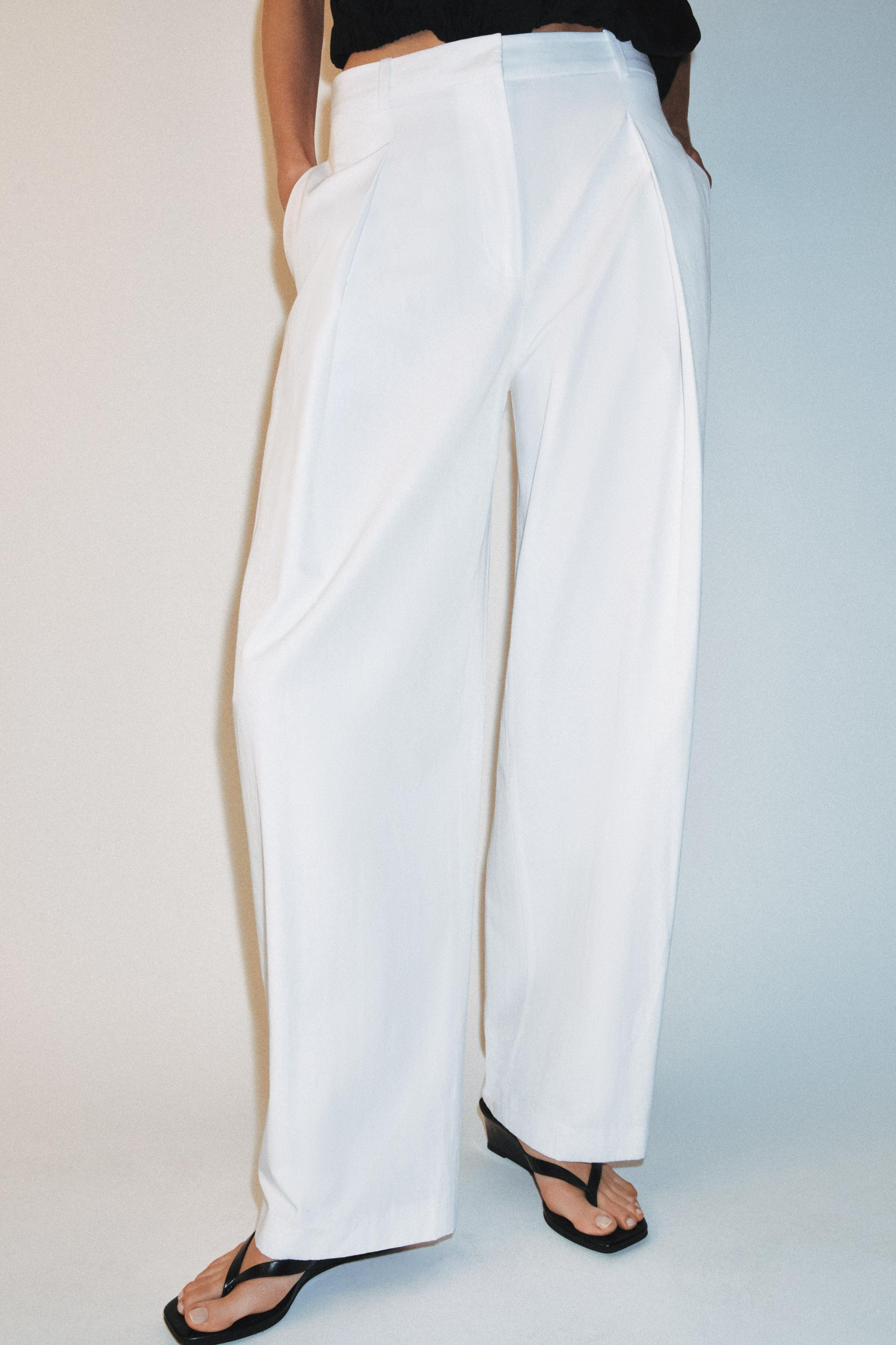 POPLIN TROUSERS WITH DARTS | Zara UK