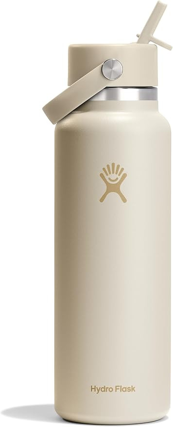 Hydro Flask Water Bottle - Insulated Stainless Steel - Wide Mouth Flex Straw Lid, Non Spill, Leak... | Amazon (US)