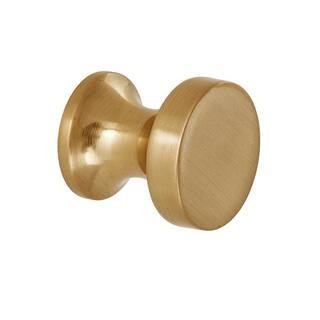 Sumner Street Home Hardware High Desert 1 in. Satin Brass Round Cabinet Knob RL061954 - The Home ... | The Home Depot