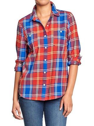 Womens Plaid Flannel Shirts Size XS - Red yellow plaid | Old Navy US