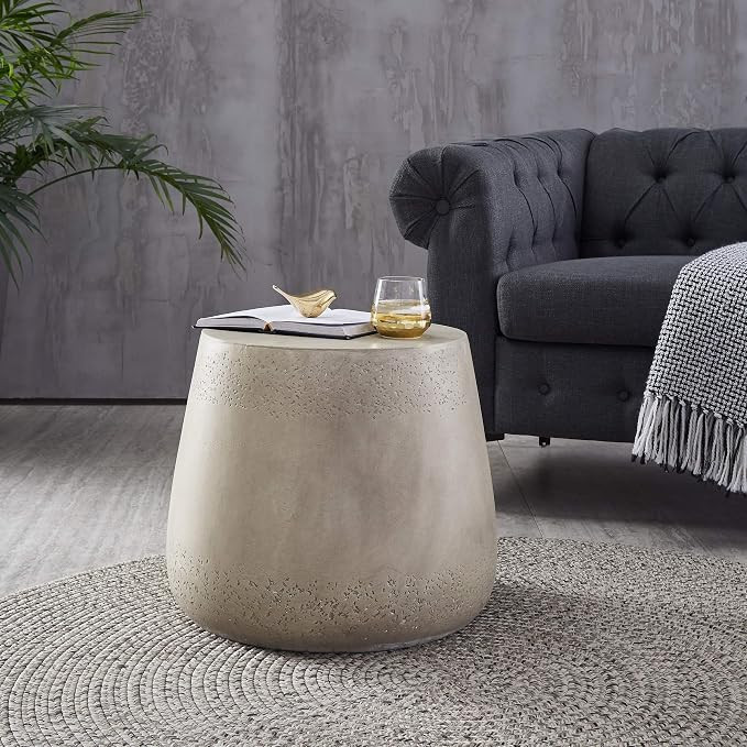Christopher Knight Home Sidney Indoor Contemporary Lightweight Accent Side Table, Concrete Finish | Amazon (US)