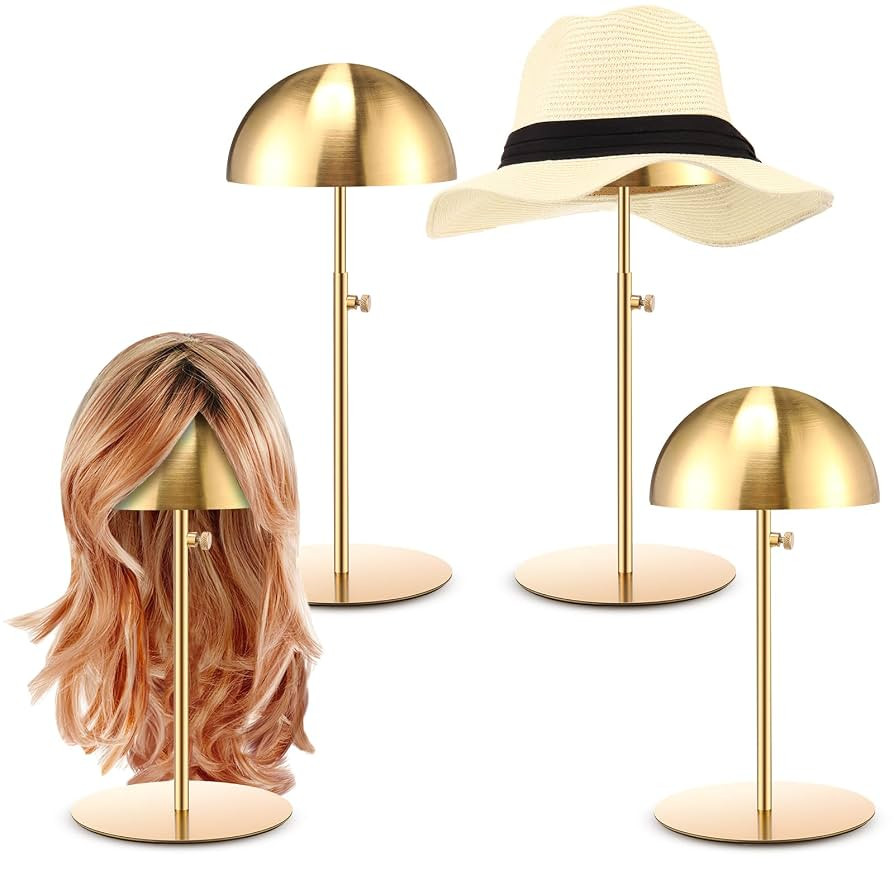 Sintuff 4 Pcs Hat Display Stand 7.9-15.7inch Adjustable Wigs Head Holder Stand Anti Rust Non Slip... | Amazon (US)