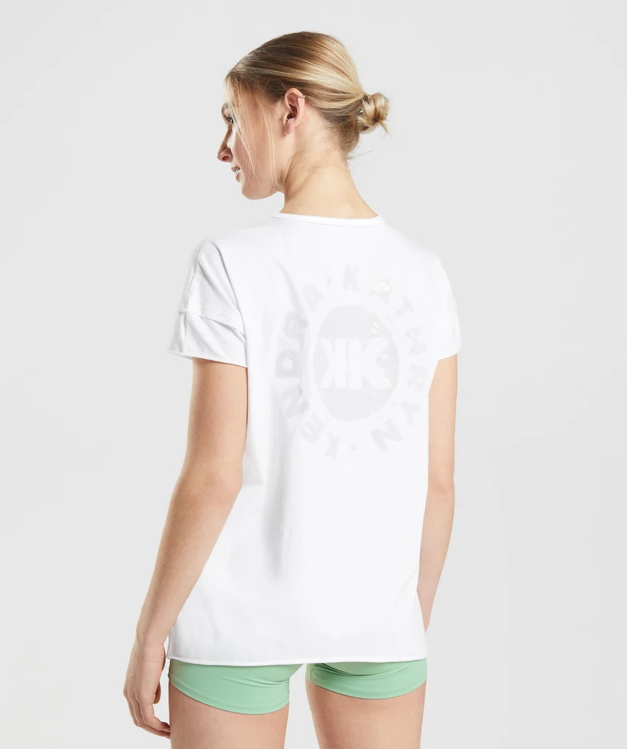 Gymshark KK Fit Oversized Graphic T-Shirt - Clean White | Gymshark (Global)