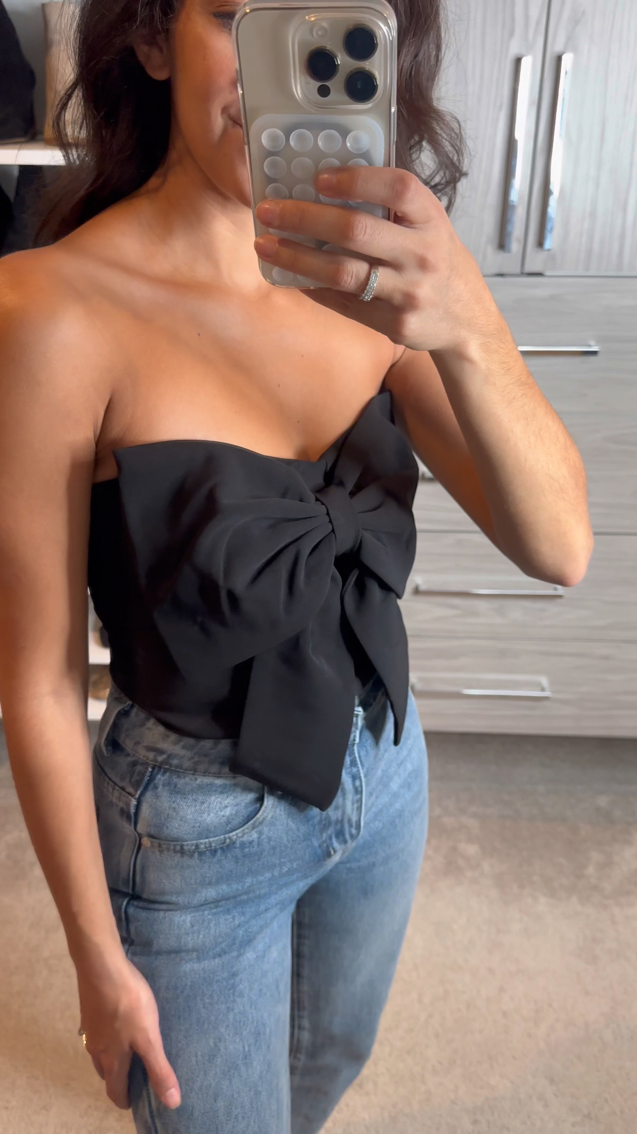 Holiday party and date night tops from revolve - wearing an xs 