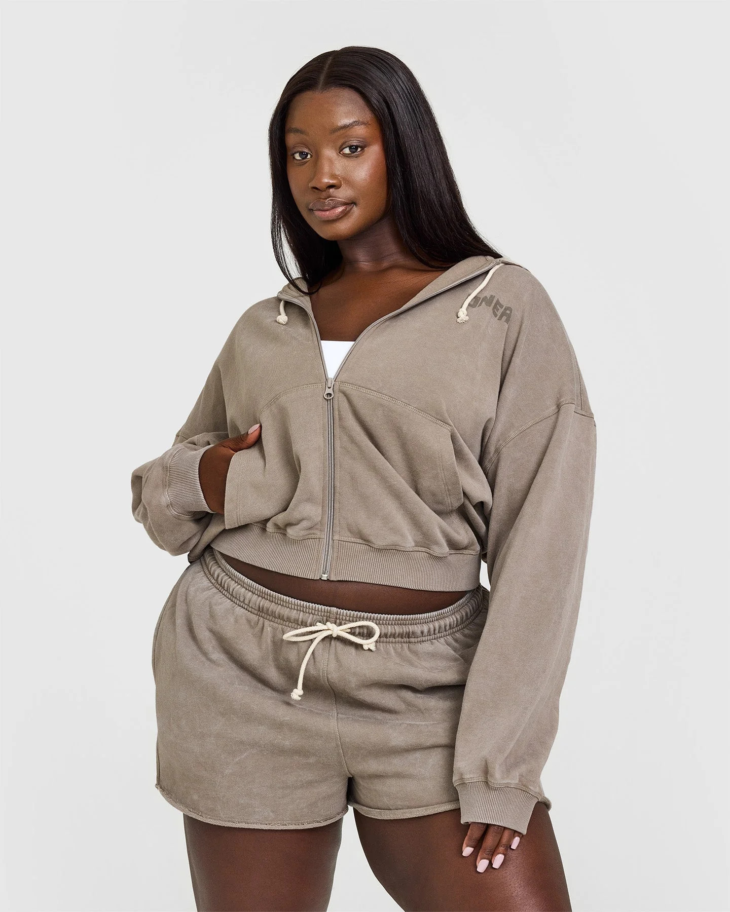 Raw Lounge Oversized Zip Hoodie 
 Washed Warm Sand | Oner Active (UK / US)