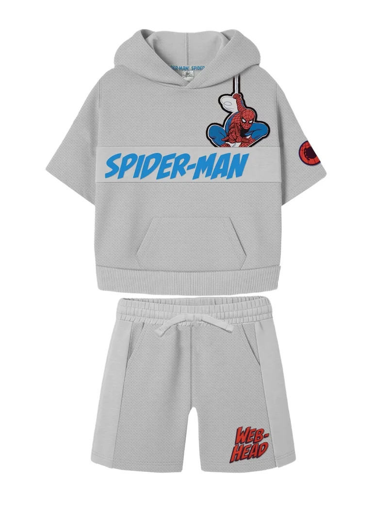 Spiderman Toddler Boy Textured Knit Short Set, Sizes 12 Months-5T | Walmart (US)