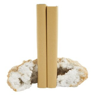 Natural Geode Bookends for Heavy Books, Weighs 2.5 to 3 Lbs (7 x 3.9 in) | Bed Bath & Beyond