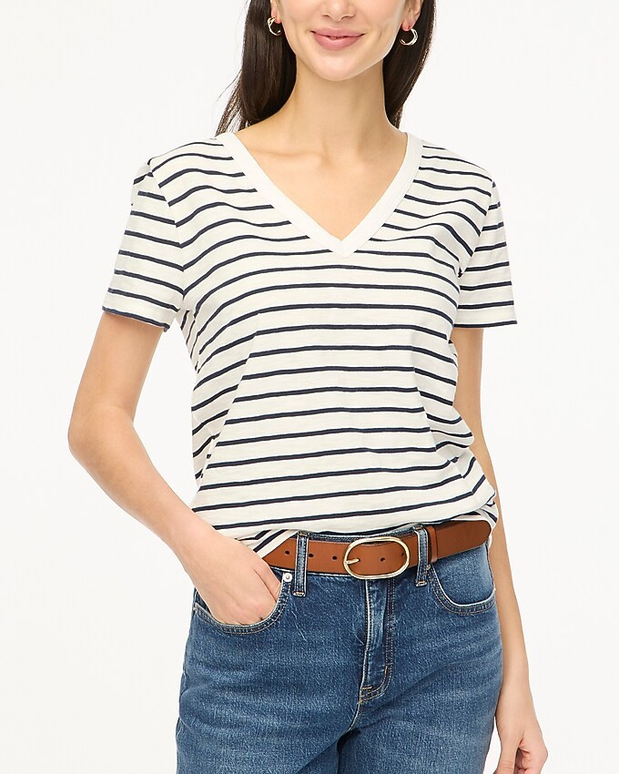 Striped girlfriend V-neck tee | J.Crew Factory
