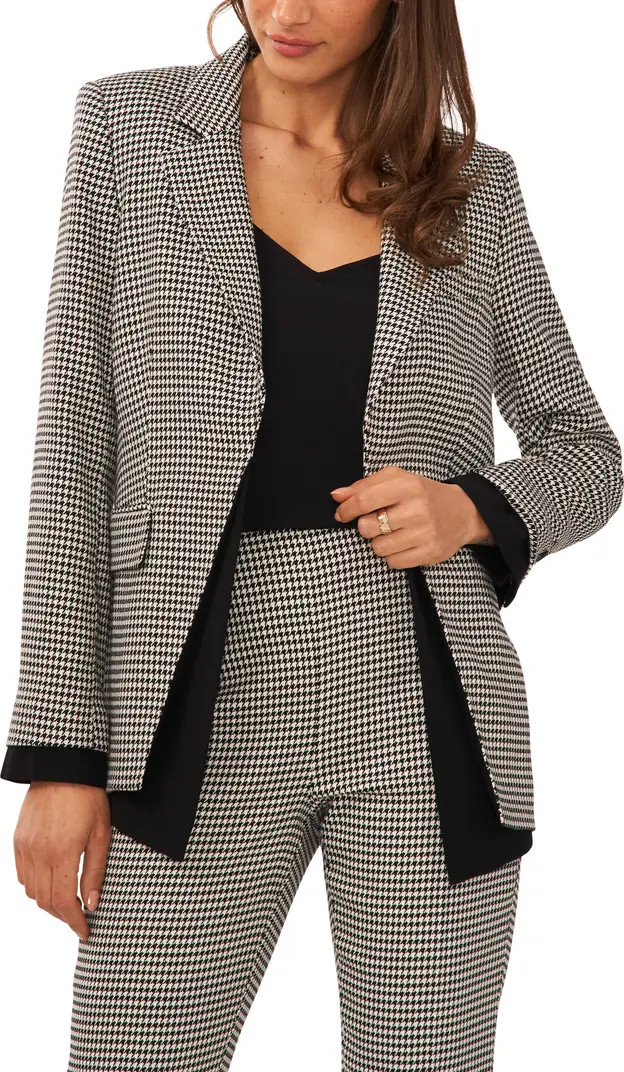 Houndstooth Check Contrast Detail Blazer | Nordstrom