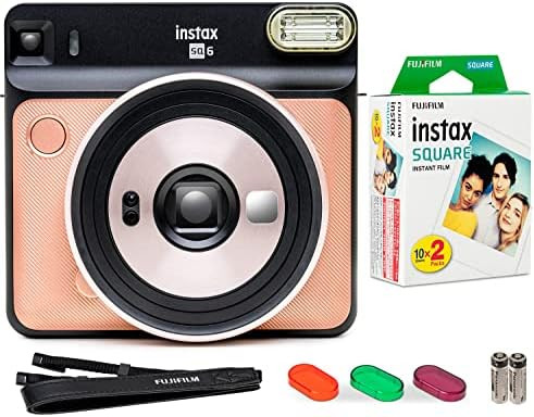 Fujifilm Instax Square SQ6 + Fujifilm Instax Square Instant Film (20 Sheets) Bundle with Sturdy Tige | Amazon (US)