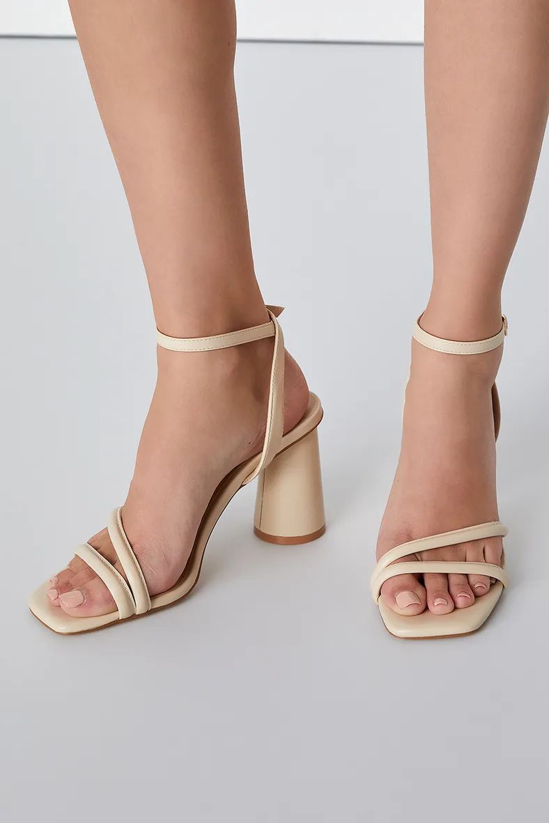 Anette Ivory Ankle Strap Heels | Lulus
