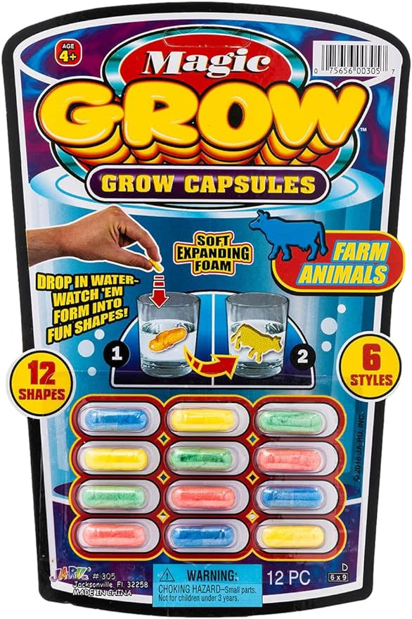 Magic Grow Capsules by JA-RU. (12 Capsules / Assorted Style) Best Growing Animals Assorted Style ... | Amazon (US)
