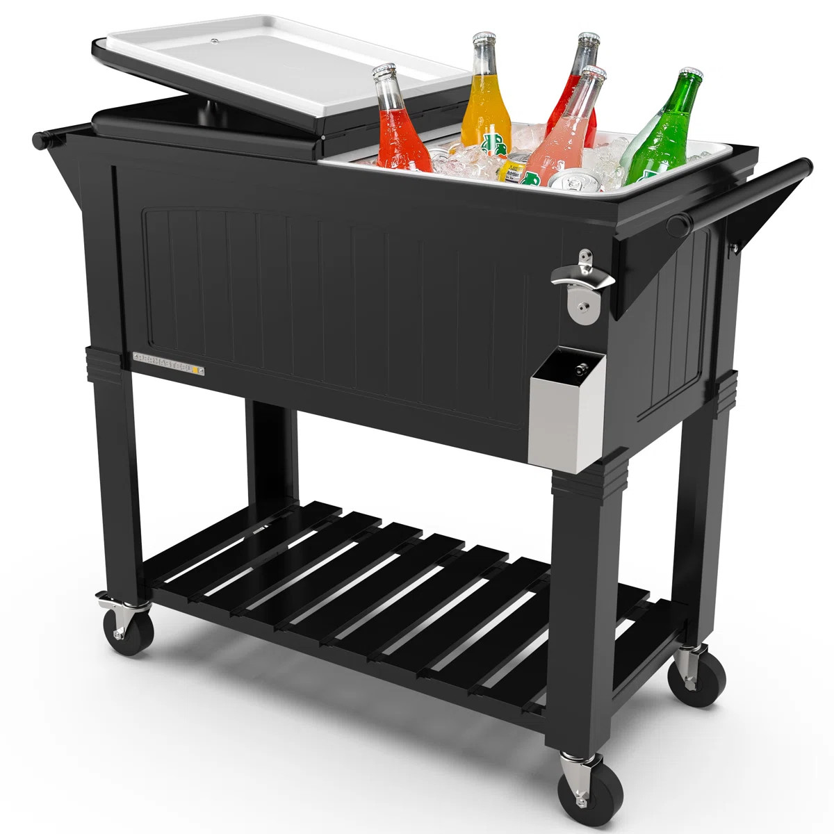Permasteel Party Cooler With Divider, Spacious 80-Qt Capacity, Chills 36Hrs, Serving Tray, Rollin... | Wayfair North America