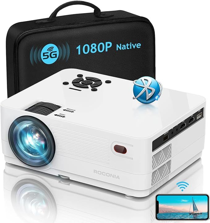 5G WiFi Bluetooth Native 1080P Projector, Roconia 12000LM Full HD Movie Projector, 300" Display S... | Amazon (US)