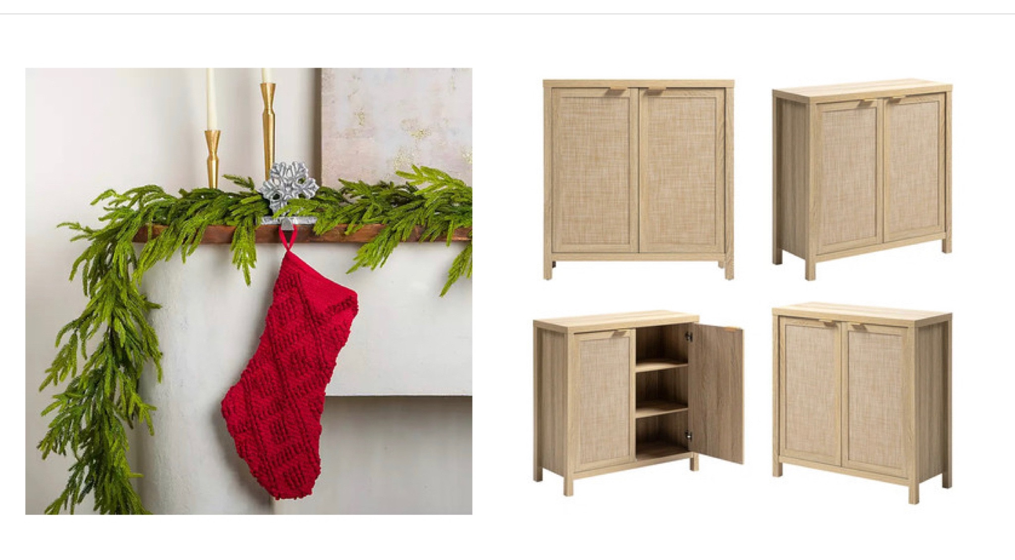 Christmas garland and cabinets! 

#LTKHoliday #LTKSeasonal #LTKHolidaySale