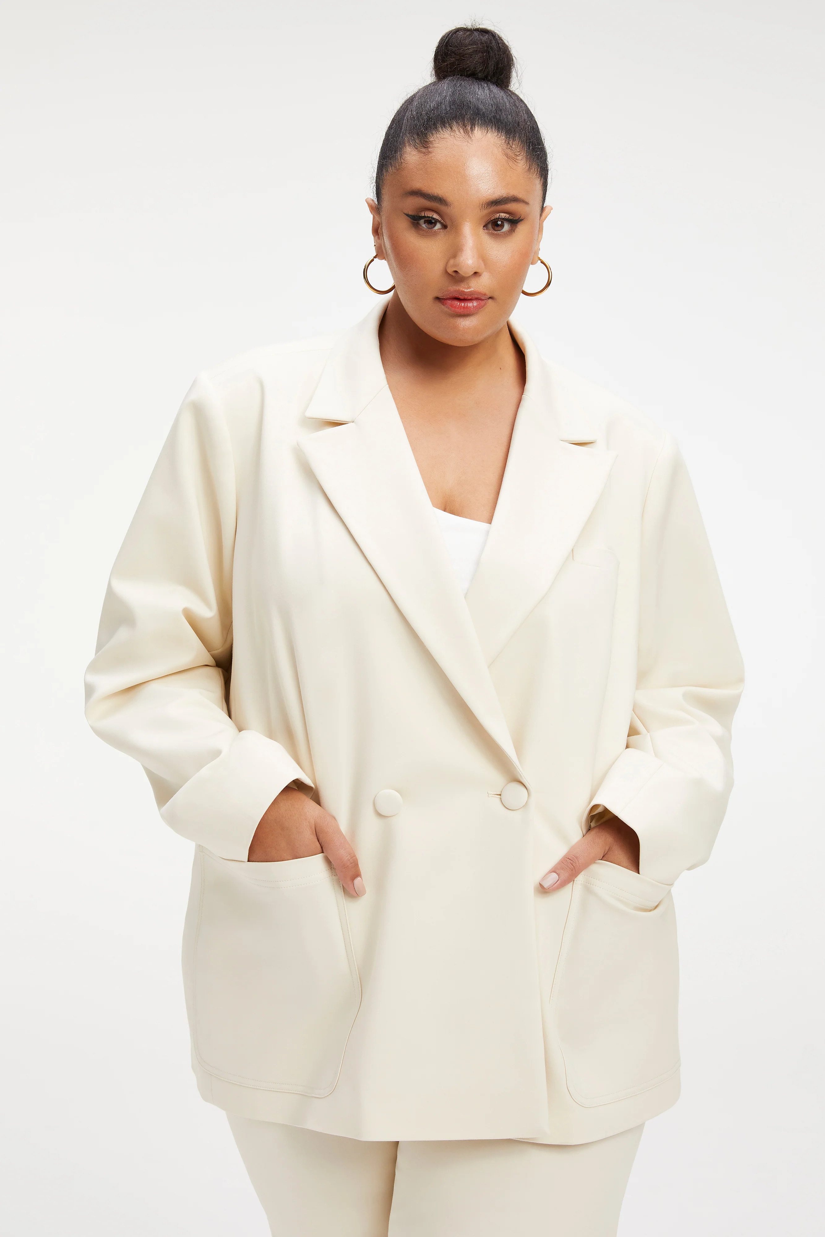 WOVEN BLAZER | BONE001 | Good American