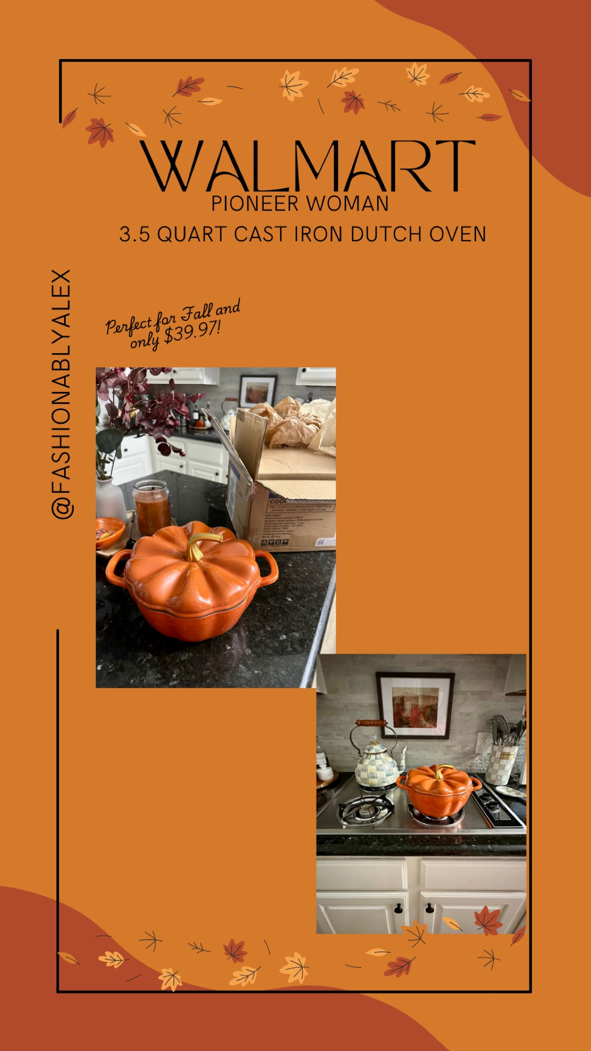 Unboxed my new pumpkin Dutch oven from Walmart! Excellent quality and can’t wait to make all the Fall meals in it! Grab one while they’re in stock! #Falldecor #Fallbakeware 

#LTKSeasonal #LTKFindsUnder50 #LTKHome