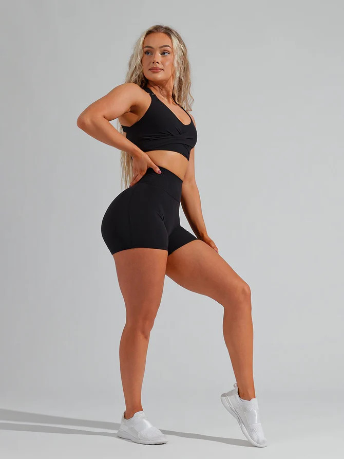 Onyx Black Legacy Short 4" Biker Shorts | Buffbunny