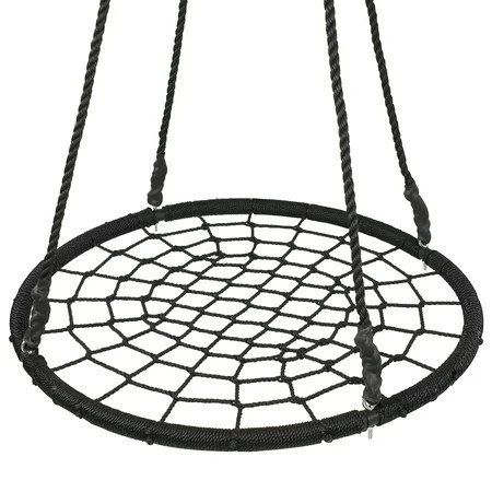 ZENSTYLE 40" Kids Spider Tree Swing - Large Round Spider Net Swing Platform 71" Adjustable Detachablee Nylon Rope Kids Adults | Walmart (US)