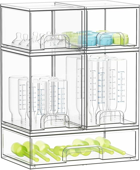 SpaceAid Bottle Storage Organizer Baby - Acrylic Bottles Station Organizer Container, Stackable C... | Amazon (US)