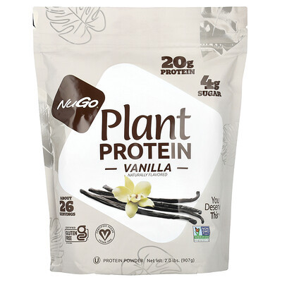 NuGo Nutrition, Plant Protein, Vanilla, 2 lbs (907 g) | iHerb